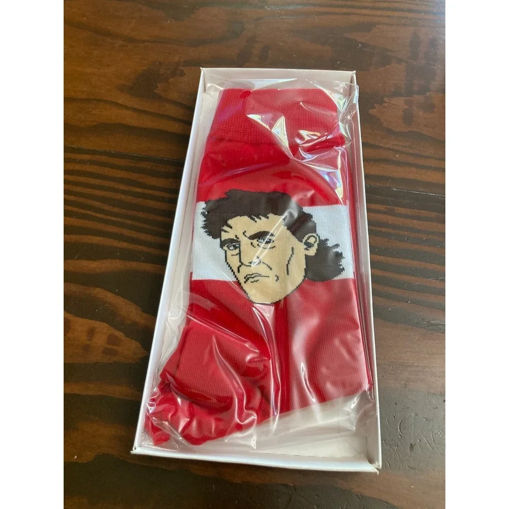 New Sockey Hall of Fame NHL Bob Probert Socks 2018 Detroit Red Wings Hockey